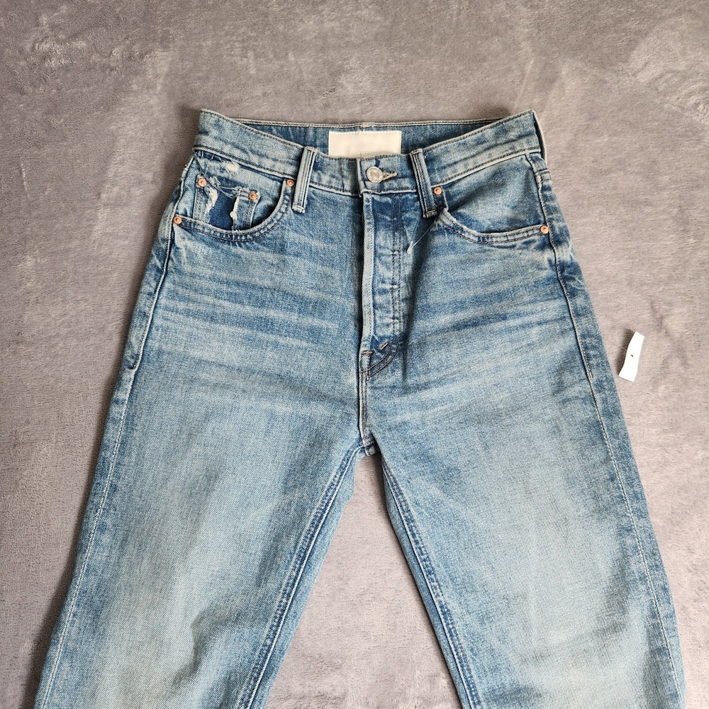 MOTHER Superior The Tripper Flood Fray Jeans Left In The Dust Distressed 24 - Picture 2 of 16